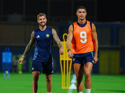 إينيغو مارتينيز وكريستيانو رونالدو من إحدى تدريبات النصر السعودي - 19 سبتمبر 2025 - X/AlNassrFC