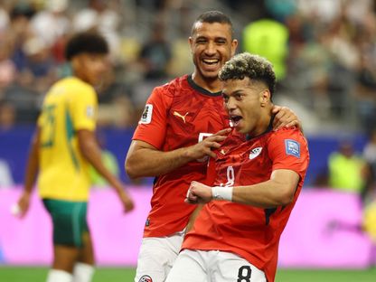 إمام عاشور يحتفل بهدفه مع مصر أمام أستراليا بكأس العالم - 3 يوليو 2026 - Reuters