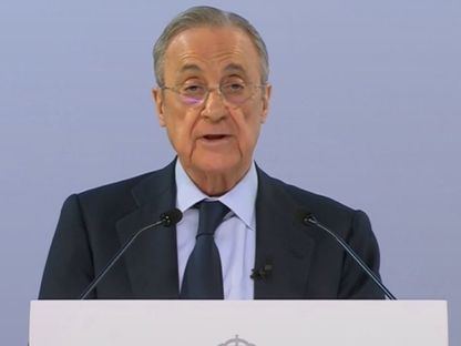 فلورنتينو بيريز رئيس ريال مدريد يتحدث خلال الجمعية العمومية للنادي - 24 نوفمبر 2024 - X/@RMadridFrance_