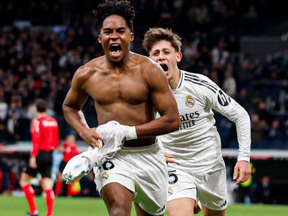 إندريك يحتفل بهدفه في فوز ريال مدريد على سيلتا فيغو 5-2 بكأس ملك إسبانيا - 17 يناير 2025 - X@realmadrid