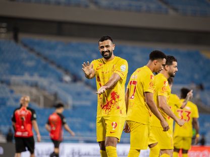 احتفال عبدالله آل سالم مهاجم القادسية بتسجيل هدف في مرمى الرياض بالدوري السعودي - 29 أبريل 2026 - X/@Alqadsiah