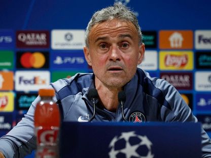 لويس إنريكي في المؤتمر الصحفي التقديمي لمباراة باريس سان جيرمان ونيوكاسل بدوري أبطال أوروبا - 27 يناير 2026 - Reuters