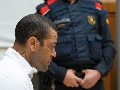داني ألفيس خلال محاكمته في برشلونة - 5 فبراير 2024 - REUTERS