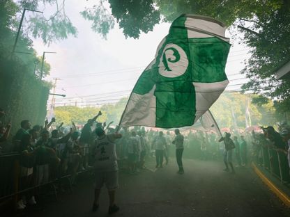 جمهور نادي بالميراس البرازيلي في نهائي باوليستا 2024 أمام سانتوس 7-4-2024 - Palmeiras/x