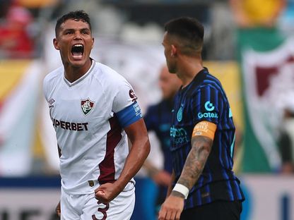 تياغو سيلفا يحتفل بهدف لفلومينينسي في مرمى إنتر ميلان بكأس العالم للأندية - 30 يونيو 2025 - Reuters