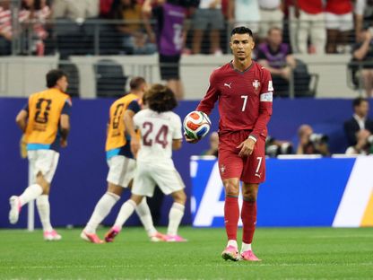 رونالدو يتحسر بعد هدف إسبانيا ضد البرتغال في كأس العالم - 6 يوليو 2026 - Reuters