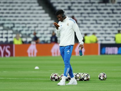 أوريلين تشواميني لاعب وسط ريال مدريد قبل مباراة بايرن ميونيخ بدوري أبطال أوروبا - 7 أبريل 2026 - Reuters