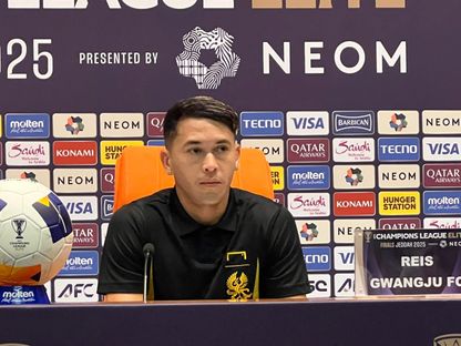 اينساريو ريس سيلفا مورايس لاعب غوانغجو الكوري الجنوبي في مؤتمر صحفي عشية مواجهة الهلال السعودي في ربع نهائي دوري أبطال آسيا للنخبة - 24 أبريل 2025 - X/@aawsat_spt