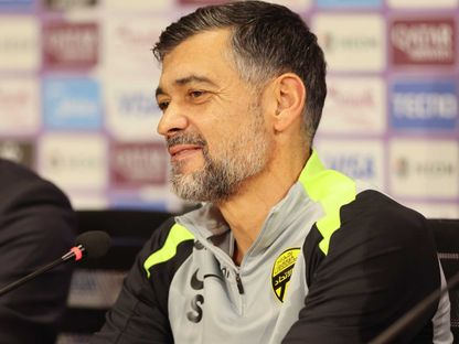 سيرجيو كونسيساو مدرب الاتحاد في المؤتمر الصحافي الخاص بمباراة الغرافة بدوري أبطال آسيا للنخبة - 9 فبراير 2026 - X/@ittihad