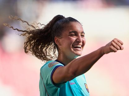 ميساء باها بعد تسجيلها هدفاً لبرشلونة في مرمى لوغرونيو يونايتد - 26 سبتمبر 2026 - X/@FCBfemeni