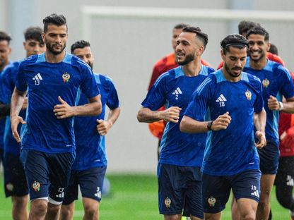 تدريبات لاعبي المنتخب الليبي قبل مواجهة الرأس الأخضر في تصفيات كأس العالم - 5 أكتوبر 2025 - facebook.com/Libya1.LFF