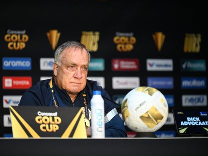 ديك أدفوكات مدرب كوراساو في المؤتمر الصحفي بعد المباراة ضد هندوراس في دور المجموعات من الكأس الذهبية - 24 يونيو 2025 - Reuters