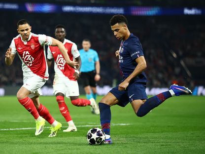 ديزيري دوي خلال مباراة باريس سان جيرمان وموناكو بدوري أبطال أوروبا - 25 فبراير 2026 - Reuters