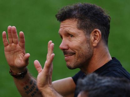 دييغو سيميوني في مباراة أتلتيكو مدريد وإسبانيول 17-8-2025 - Reuters