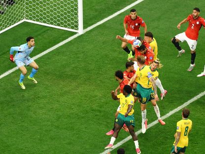 محمد هاني مدافع مصر خلال تسجيل هدف عكسي لصالح أستراليا في كأس العالم - 3 يوليو 2026 - Reuters