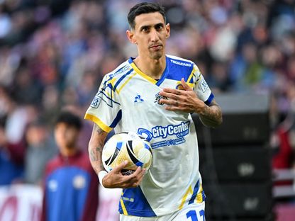 أنخيل دي ماريا من مباراة فريقه روزاريو سنترال ولانوس بالدوري الأرجنتيني - 19 يوليو 2025 - Reuters