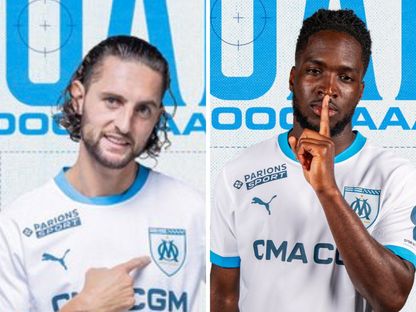 لاعبا أولمبيك مارسيليا أدريان رابيو وجوناثان رو في صورة مُركبة - الشرق