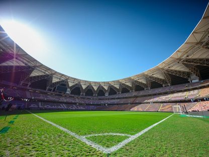 ملعب الانماء قبل مواجهة الاتحاد والقادسية في نهائي كأس الملك - 30 مايو 2025 - X/@KingCupSA