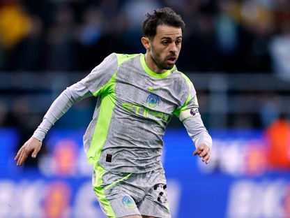 برناردو سيلفا خلال مباراة بيرنلي ضد مانشستر سيتي بالدوري الإنجليزي الممتاز - 22 أبريل 2026 - Reuters