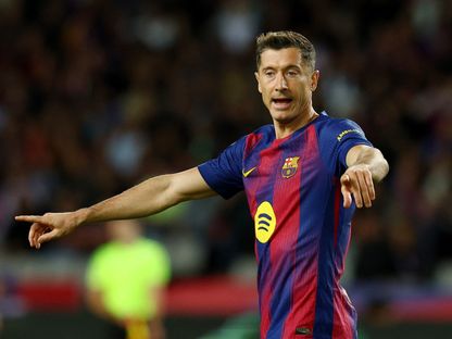 روبرت ليفاندوفسكي من مباراة برشلونة وإلتشي بالدوري الإسباني - 2 نوفمبر 2025 - Reuters