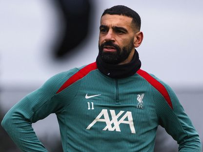محمد صلاح خلال تدريب لليفربول - 13 يناير 2025 - X/@LFC