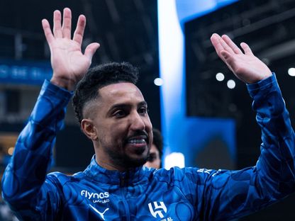 سالم الدوسري قائد الهلال يحتفل بالفوز على الحزم في الدوري السعودي - 8 يناير 2026 - X/@@Alhilal_FC