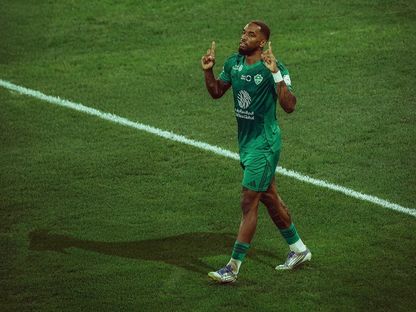 إيفان توني مهاجم الأهلي يحتفل بعد التسجيل في مرمى النصر بدوري روشن السعودي - 2 يناير 2026 - X/@ALAHLI_FC