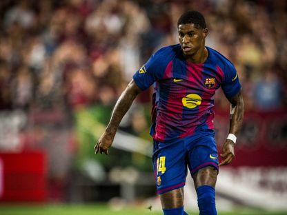 ماركوس راشفورد مهاجم برشلونة في مباراة ودية ضد فيسيل كوبي - 27 يوليو 2025 - X/@FCBarcelona