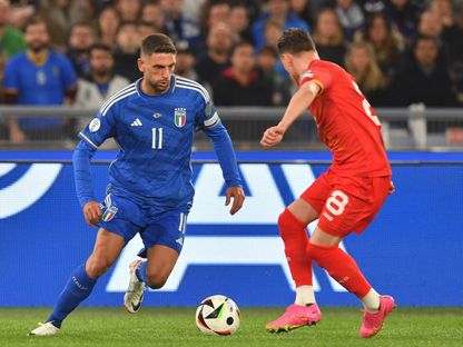 دومينيكو بيراردي في مباراة منتخب إيطاليا أمام مقدونيا - 4 مارس 2024 - Reuters