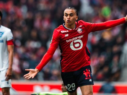 إيثان مبابي لاعب وسط ليل خلال مواجهة أوكسير في الدوري الفرنسي - 20 إبريل 2025 - facebook/Losc