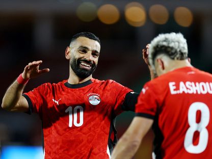 محمد صلاح يحتفل بهدف مصر أمام بنين في كأس أمم إفريقيا - 5 يناير 2026 - Reuters
