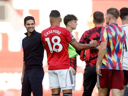 ميكيل أرتيتا مدرب أرسنال بعد الفوز على مانشستر يونايتد - 17 أغسطس 2025 - Reuters