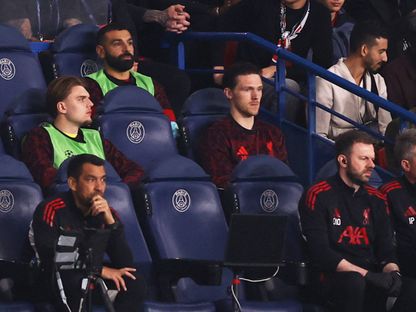 محمد صلاح في دكة بدلاء ليفربول أمام باريس سان جيرمان في ذهاب ربع نهائي دوري أبطال أوروبا - 8 أبريل 2026 - Reuters