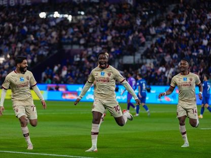 احتفال فاشيون ساكالا مهاجم الفيحاء بتسجيل هدف في مرمى الهلال بالدوري السعودي - 22 يناير 2026 - FB/@نادي الفيحاء السعودي