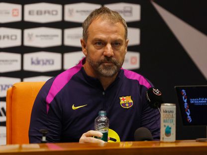 مدرب برشلونة هانزي فليك خلال مؤتمر صحافي - 10 يناير 2026 - REUTERS