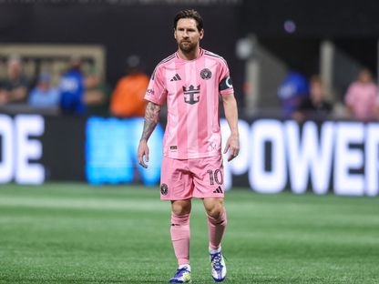 ليونيل ميسي خلال مباراة بين إنتر ميامي وأتلانتا يونايتد بالدوري الأميركي - 16 مارس 2025 - Brett Davis-Imagn Images