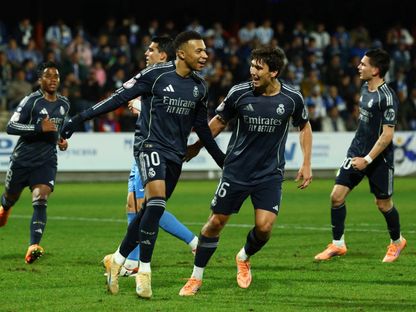 كيليان مبابي مهاجم ريال مدريد يحتفل بهدفه الأول أمام تالافيرا في كأس ملك إسبانيا - 17 ديسمبر 2025 - Reuters