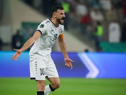 أيمن حسين مهاجم العراق خلال مواجهة عمان بخليجي 27 - 23 سبتمبر 2026 - X/@Iraq National Team
