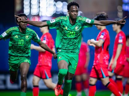 لاعبون من منتخب السعودية يحتفلون بالتأهل لنهائي كأس آسيا تحت 17 عاماً - 17 أبريل 2025 - X/@SaudiNT
