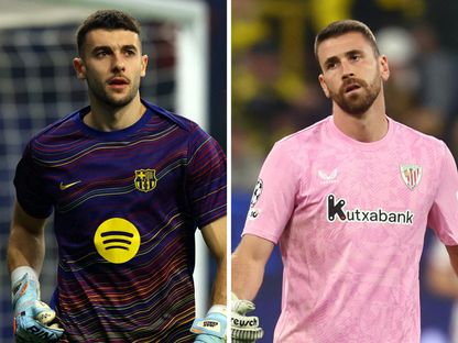 صورة مركبة لأوي سيمون حارس مرمى أتلتيك بلباو ومنتخب إسبانيا وجوان غارسيا حارس برشلونة - Reuters