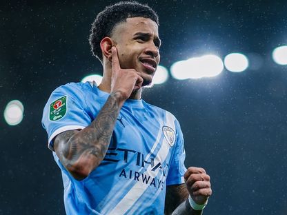 سافينيو لاعب مانشستر سيتي يحتفل بعد تسجيله هدفاً في شباك برينتفورد - 17 ديسمبر 2025 - facebook/mancity