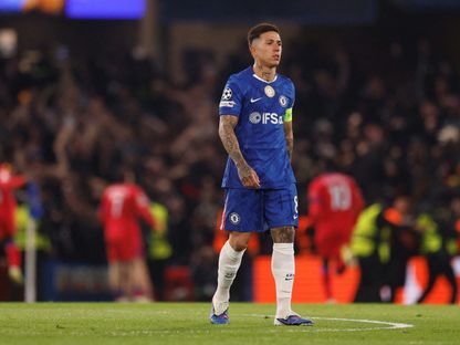 إنزو فرنانديز لاعب تشيلسي خلال مواجهة باريس سان جيرمان بدوري أبطال أوروبا - 17 مارس 2026 - Action Images via Reuters