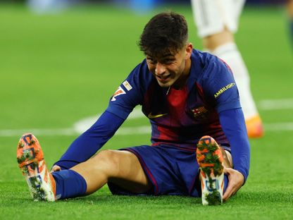 بيدري غونزاليس من مباراة برشلونة وريال مدريد بالدوري الإسباني  - 26 أكتوبر 2025 - Reuters
