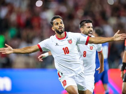 فرحة موسى التعمري بهدفه في مرمى الكويت في الجولة الأولى من الدور الثالث لتصفيات آسيا المؤهلة لكـأس العالم - 5 سبتمبر 2024 - X/@JordanFA