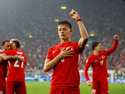 أردا غولر نجم تركيا الواعد يحتفل بهدفه في شباك جورجيا في "يورو 2024" - 18 يونيو 2024 - Reuters