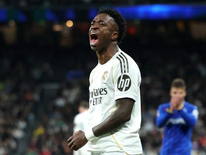 حسرة فينيسيوس جونيور بعد إهداره إحدى الفرص أمام خيتافي في الدور ي الإسباني - 2 مارس 2026 - Reuters