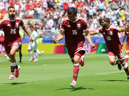 احتفال بوعلام خوخي بهدف قطر ضد سويسرا بكأس العالم - 13 يونيو 2026 - Reuters