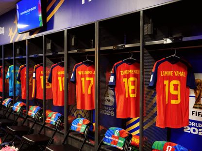 غرفة ملابس المنتخب الإسباني قبل مواجهة الرأس الأخضر في كأس العالم - 15 يونيو 2026 - X/@SEFutbol