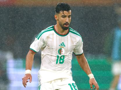 محمد الأمين عمورة خلال مباراة ودية بين الجزائر وهولندا - 3 يونيو 2026 - Reuters