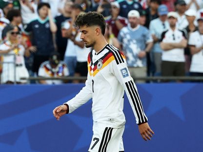 كاي هافيرتز بعد تضييع ركلة ترجيحية في مباراة ألمانيا وباراغواي بكأس العالم - 30 يونيو 2026 - Reuters